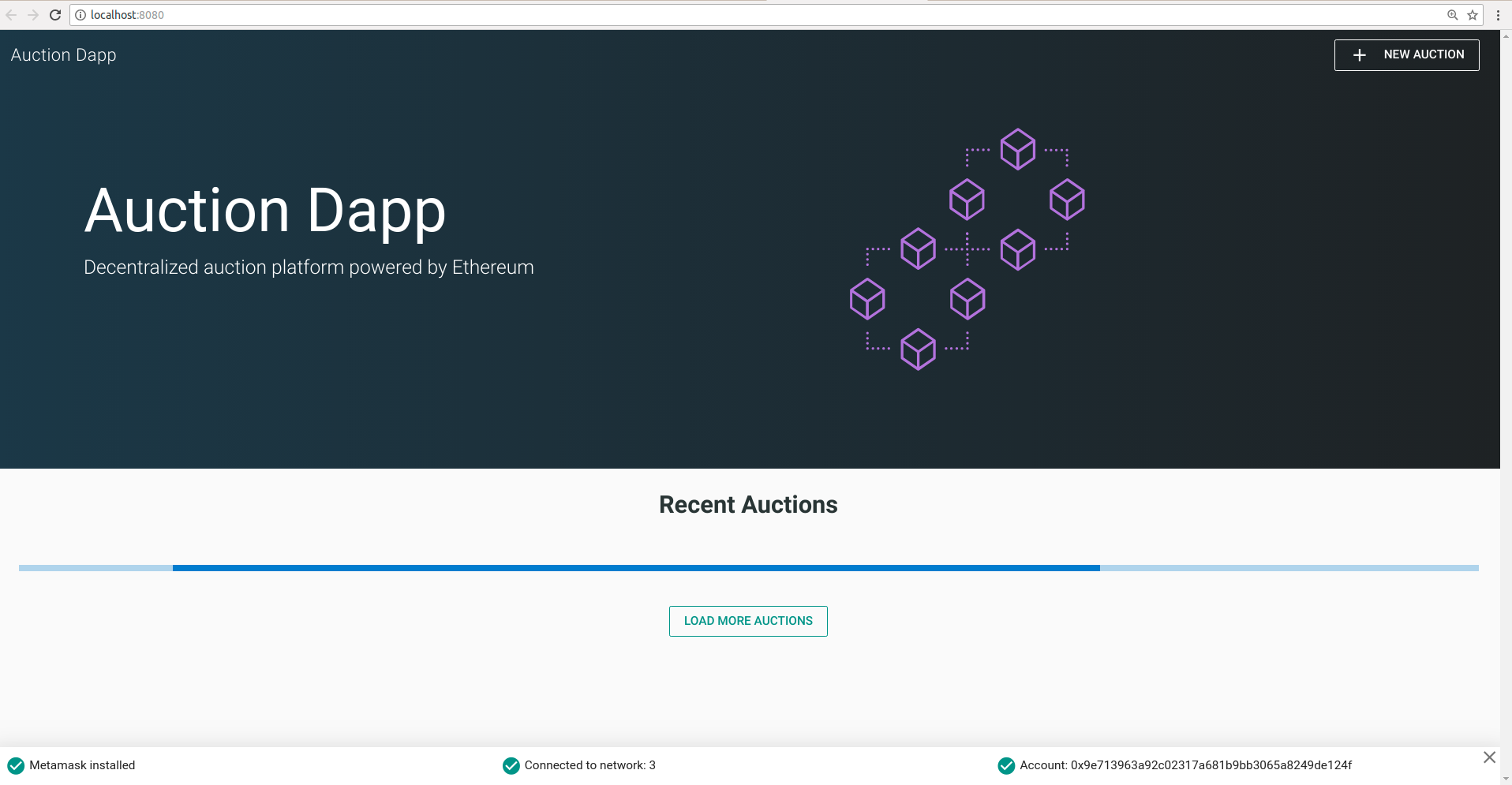 Auction DApp User interface