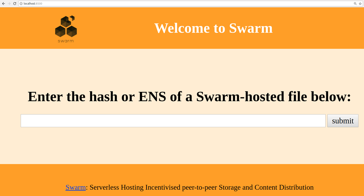 Swarm gateway on localhost